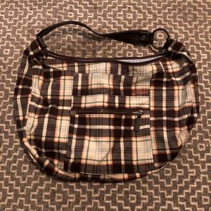Dakine plaid shoulder slouchy beach bag